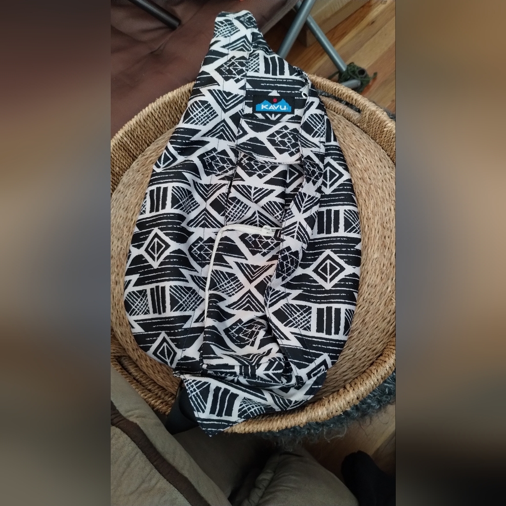 Kavu Black and White Patterned A-Line Skirt